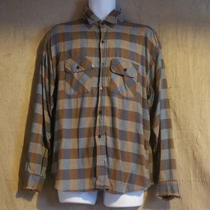 "FiveBrother" Men's Blue/Brown Button Down Shirt